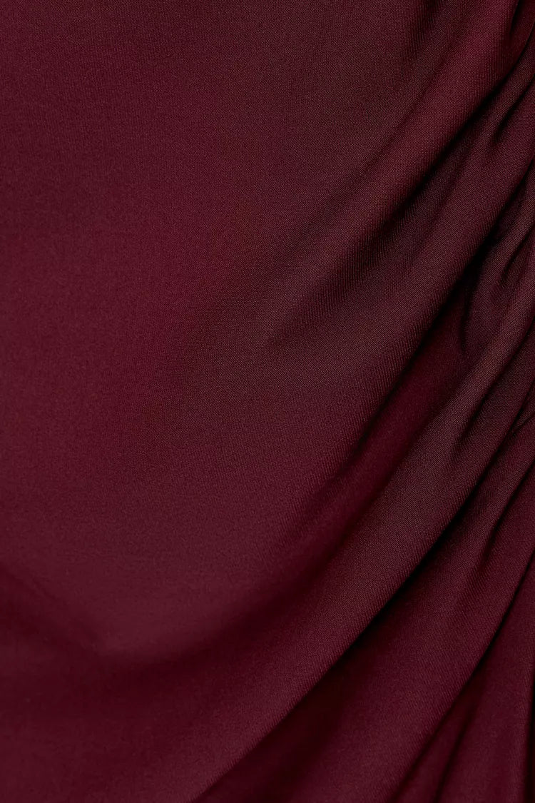 Wine Red Midi Dress